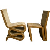 Pair of Frank Gehry Easy edge cardboard chairs