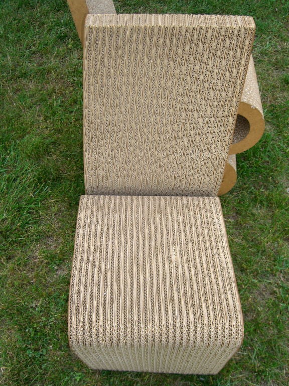 Pair of Frank Gehry Easy edge cardboard chairs 1