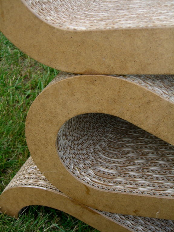 Pair of Frank Gehry Easy edge cardboard chairs 3