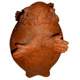 Whimsical 1960's terracotta of a double sided fat man or Friar
