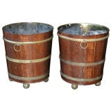 Antique Pair of Tole Style Planters