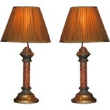 Pair of Marble Columns as Lamps