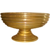 1930's Overscaled Lemon-Gold Murano Centerpiece Bowl