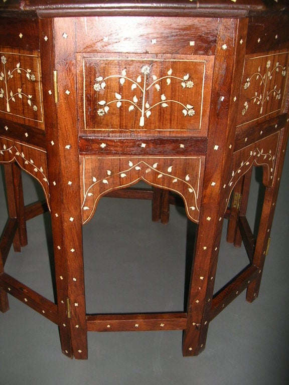 19th Century Pair of 19th C  Anglo-Indian Ivory Inlaid Octagonal SideTables