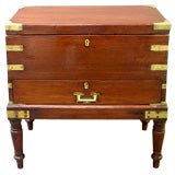 19th Century British Colonial Campaign Box On Stand Side Table