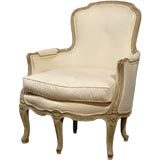Painted French Bergere Louis XV Style with five legs circa 1890