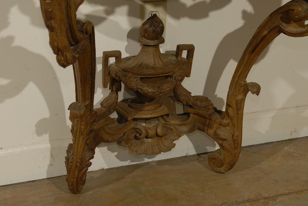 French Louis XV Period Carved Wood Console Table with Marble Top, circa 1760 1