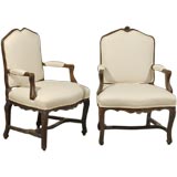 Pair of 18th century Walnut Arm Chairs from Rhone Valley