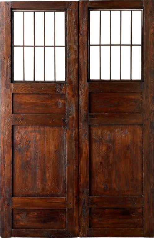 Portera- 19th Century Antique Spanish Double Doors With Windows