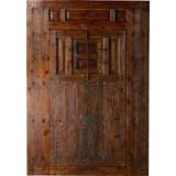 Portera-18th C. Antique Spanish Door W/ Iron, Portal, & Window