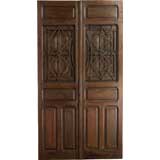 Portera-18th C. Antique Spanish Double Door With Carved Settings