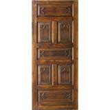 Portera-18th C. Antique Spanish Door With Carved Settings