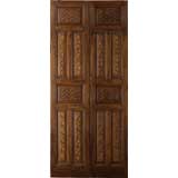 Portera-18th C. Antique Spanish Double Door With Carved Settings