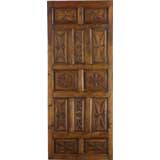 Portera-18th C. Antique Spanish Door With Carved Settings