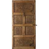Portera-18th C. Antique Spanish Door With Engraved Settings