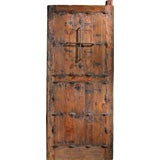 Portera-18th Century Antique Spanish Door With Window And Iron