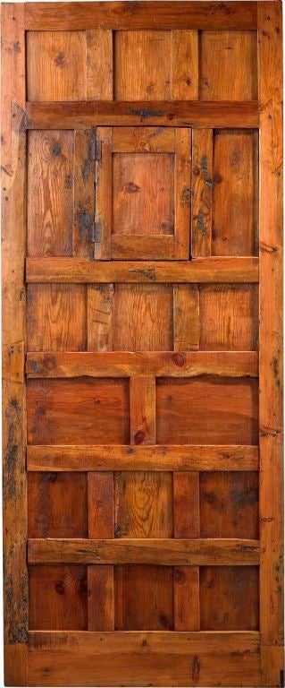 Portera- 18th Century Antique Spanish Door With Window And Iron