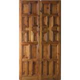 Portera-18th C. Antique Spanish Double Door With Carved Settings