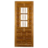 Portera- Used Spanish Door WIth Carved Settings and Window