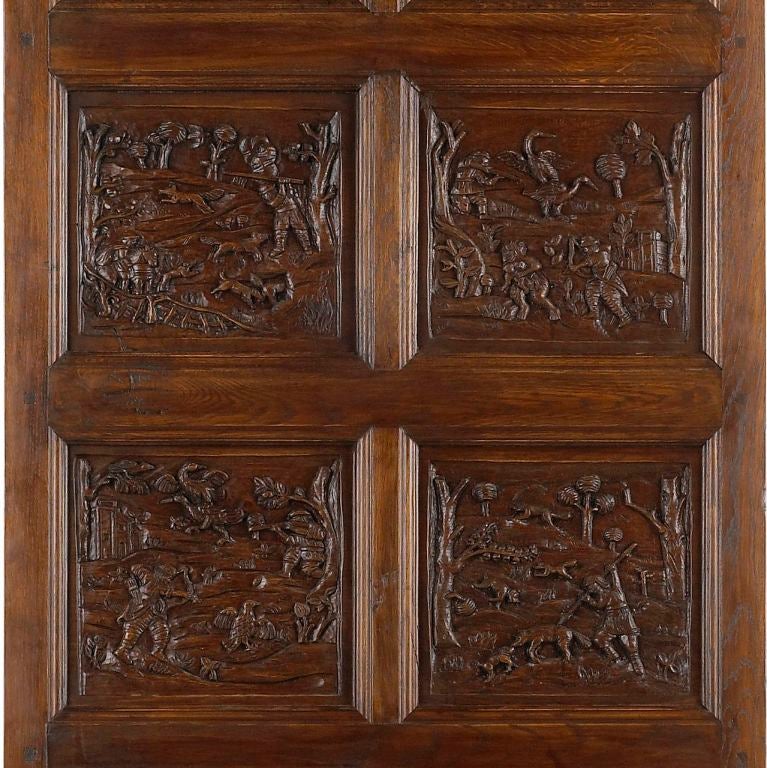 Portera- Antique Spanish Door WIth Carved Settings