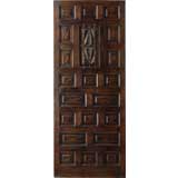 Portera-18th C. Antique Spanish Door W/ Carved Settings & Window