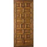 Portera-18thC. Antique Spanish Door With Carved Settings & Nails