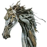 7' driftwood horse head