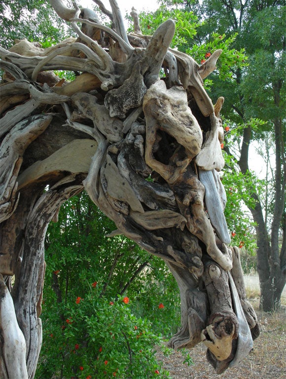 7' driftwood horse head