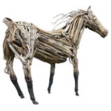 life-size driftwood stallion