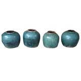 set (4) ceramic ginger jars