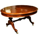 Burl Walnut Oval Coffee Table