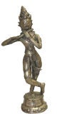 Antique Hindu  Nickel over Bronze Statuette