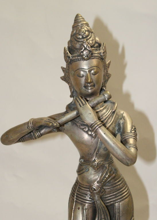 Hindu  Nickel over Bronze Statuette