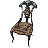Antique Victorian Papier Mache Side Chair