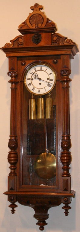 Austrian Vienna Regulator Wall Clock by Gustav Becker.