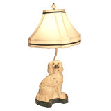 Antique English Staffordshire Dog Lamp