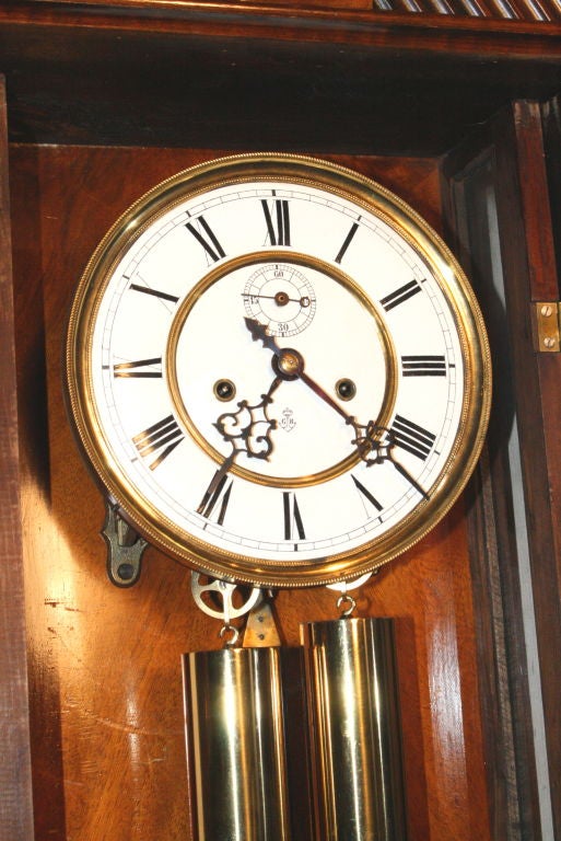 19th Century Walnut Vienna Regulator Wall Clock