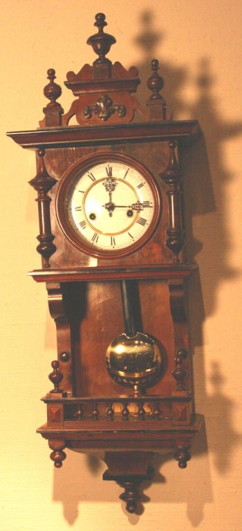 German Miniature Vienna Regulator Wall Clock. 2