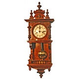 Antique German Miniature Vienna Regulator Wall Clock.