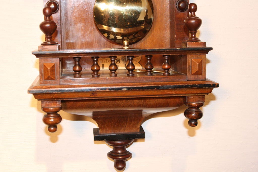 Walnut German Miniature Vienna Regulator Wall Clock.