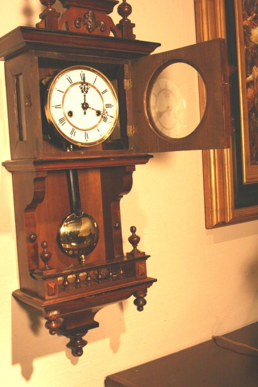 German Miniature Vienna Regulator Wall Clock. 3