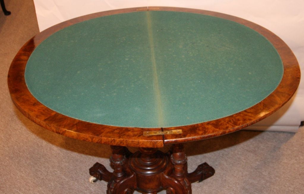 Burl Walnut Card Table