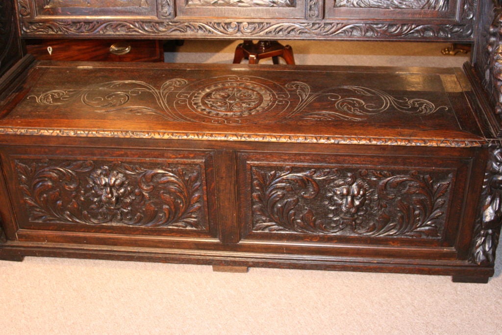 Jacobean style English Oak Deacon's Bench (Settle) 4