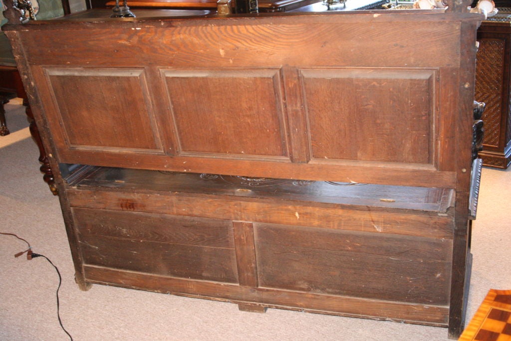 Jacobean style English Oak Deacon's Bench (Settle) 3