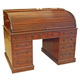 Antique English Mahogany Roll Top Desk.