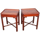 Pair Flame Mahogany Side Tables.