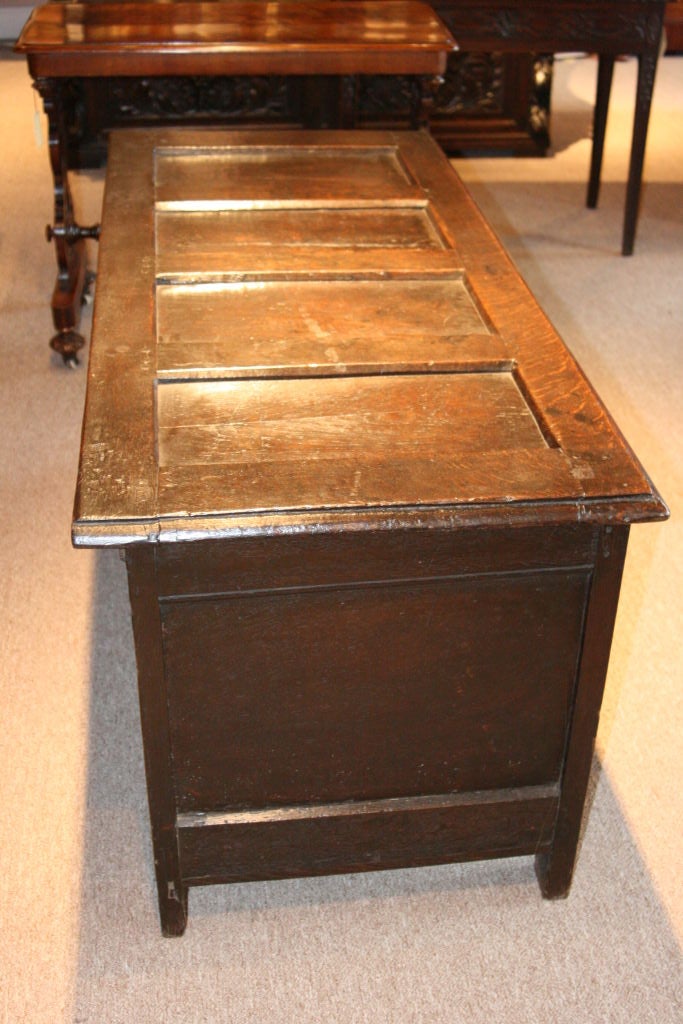 18th Century and Earlier English Oak Coffer For Sale