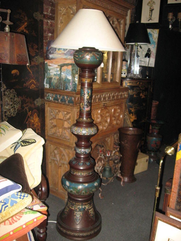 Antique Oriental Incense Burner made into Lamp - Soho Location