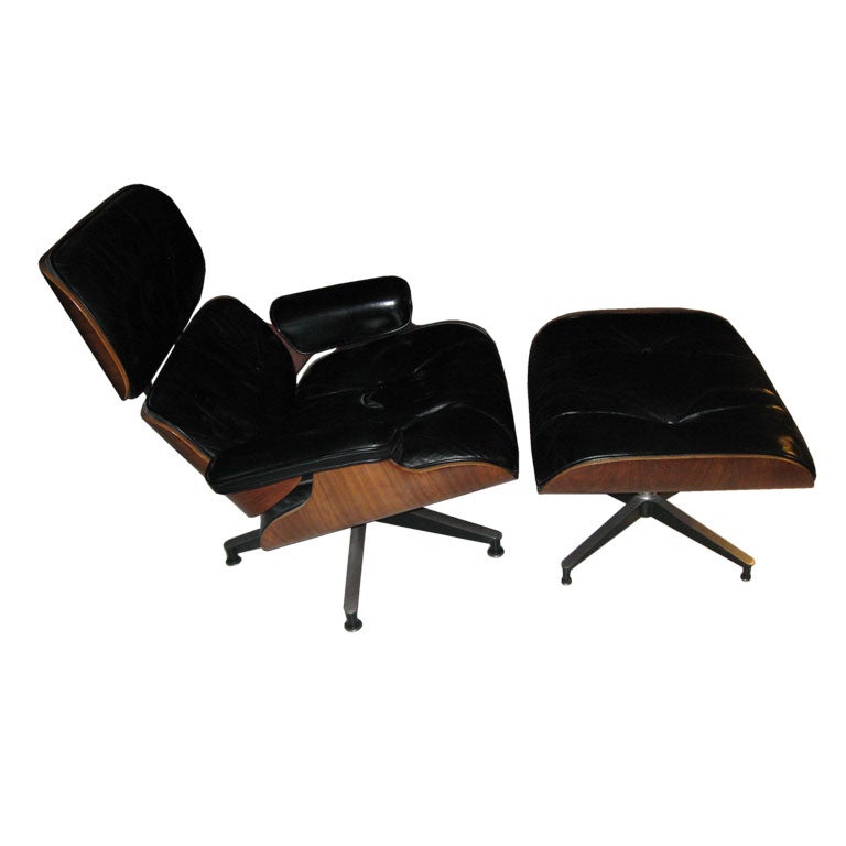1950
s Eames Rosewood Lounge Chair and Ottoman