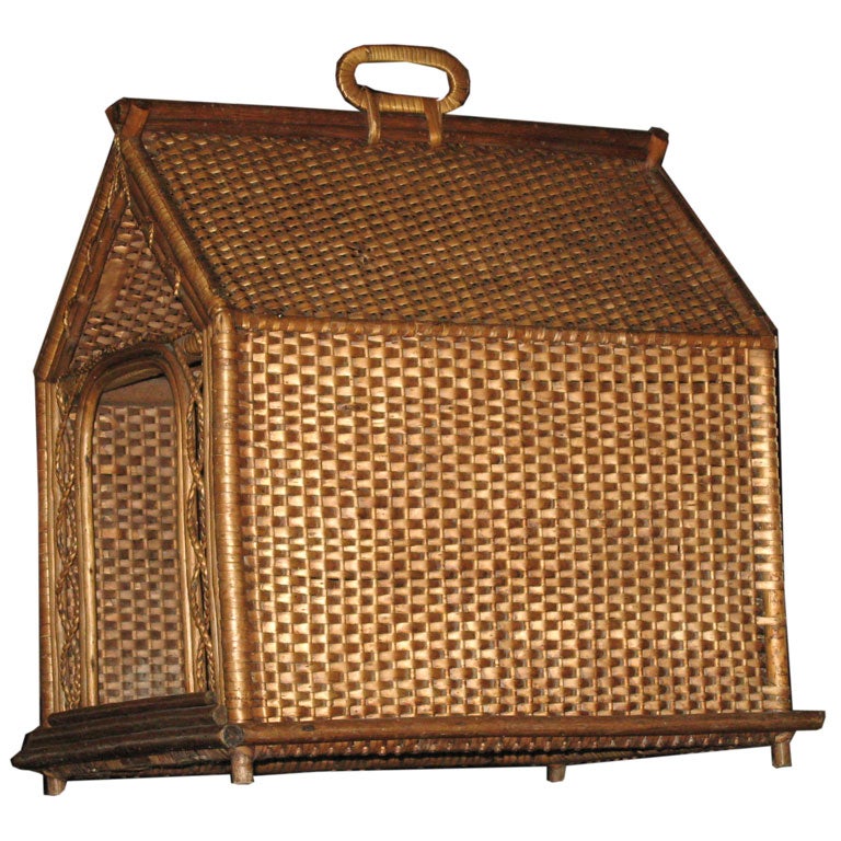 Antique Wicker Dog House